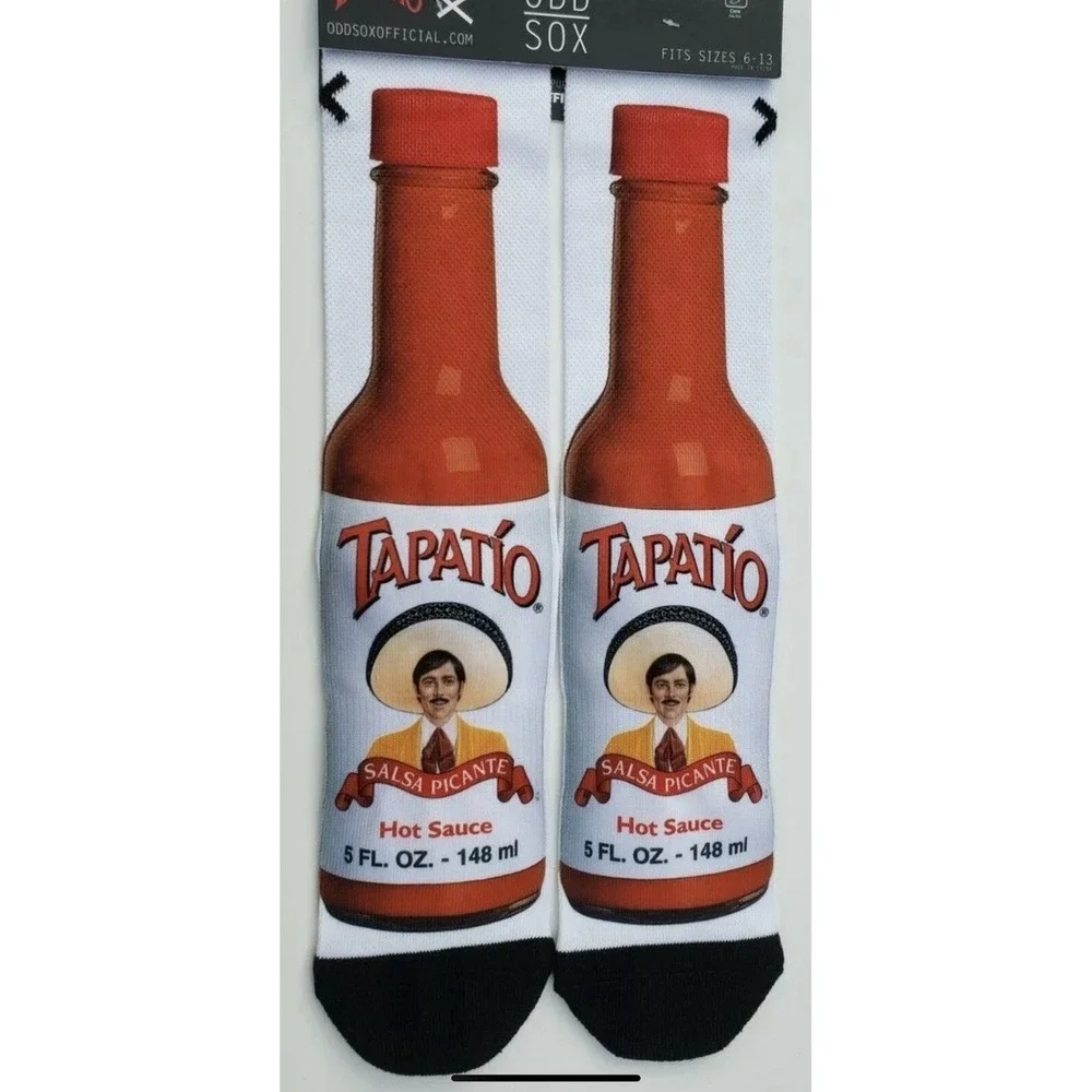 NEW! Odd Sox Tapatio Salsa Picante‎ Hot Sause Socks Men's Shoe *Size 6-13